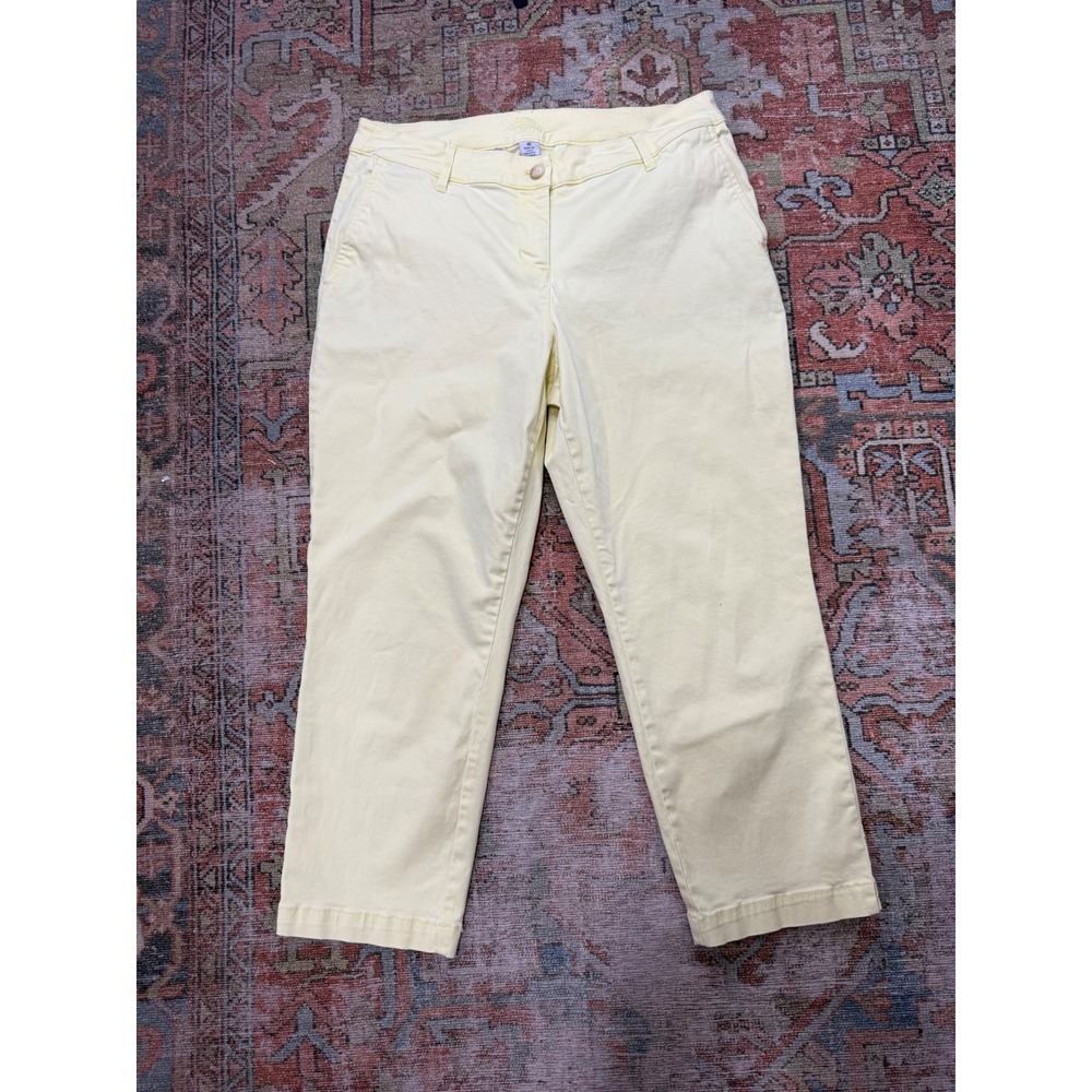 Tommy Bahama Women Yellow Cotton Tencel Blend Chino Pants Size 10